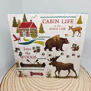Hand Crafted Mini Wood Sign, Tiered Tray Decor Cabin Life is the Good Life Sign